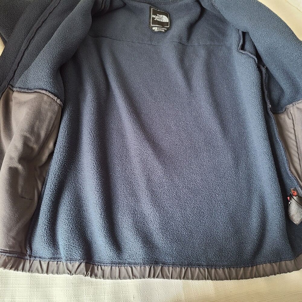 The North Face Denali Fleece Jacket Boys Large Blue Gray Polartec Full Zip - Picture 3 of 9